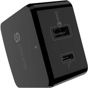 USB C Charger Quick Charge - Syncwire 48W Wall Charger [30W Type C Power Delivery+18W Quick Charge 3.0] with Extra EU UK Plug - Black - POP & CASE