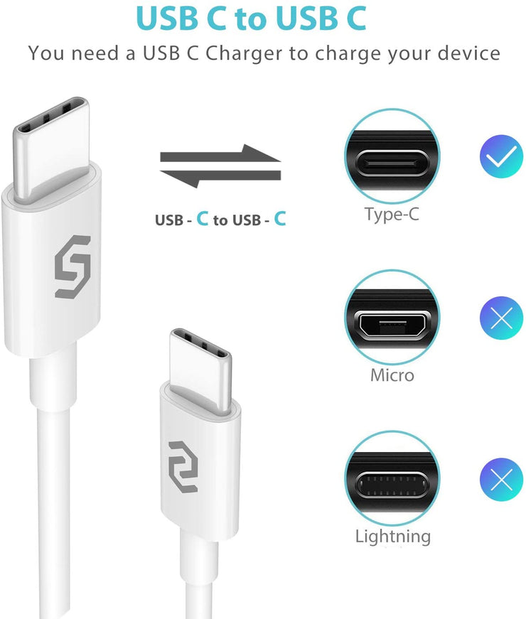 Syncwire USB-C to USB-C Cable [2-Pack 3.3ft] USB Type-C to C Charger Cord, 60W Power Delivery PD Fast Charging Compatible with Samsung Galaxy S10, S9, S8, Google Pixel, MacBook, iPad Pro 2018 and More - POPnCASE