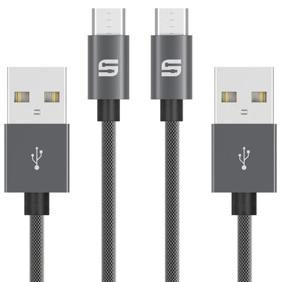 Syncwire [2-Pack] Nylon Braided Micro USB Cable 1 Meter  Android - Space Gray - POPnCASE